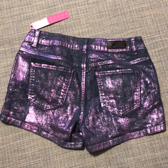 Purple Metallic Shorts - Picture 2 of 2
